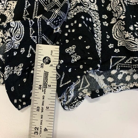 BP Women's Print Black Bandanamix Pockets Elastic Waist Paperbag Shorts SZ 2 NWT - Picture 13 of 13